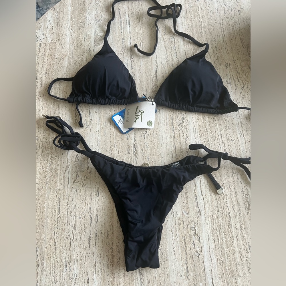 New with tags BLACK Brazilian bikini size LARGE